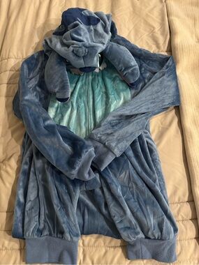 Blue Plush Stitch Onesie Hoodie
